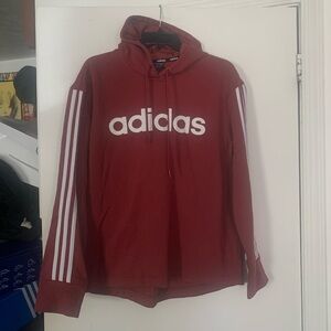 Dark Pink Adidas Hoodie Sweatshirt S